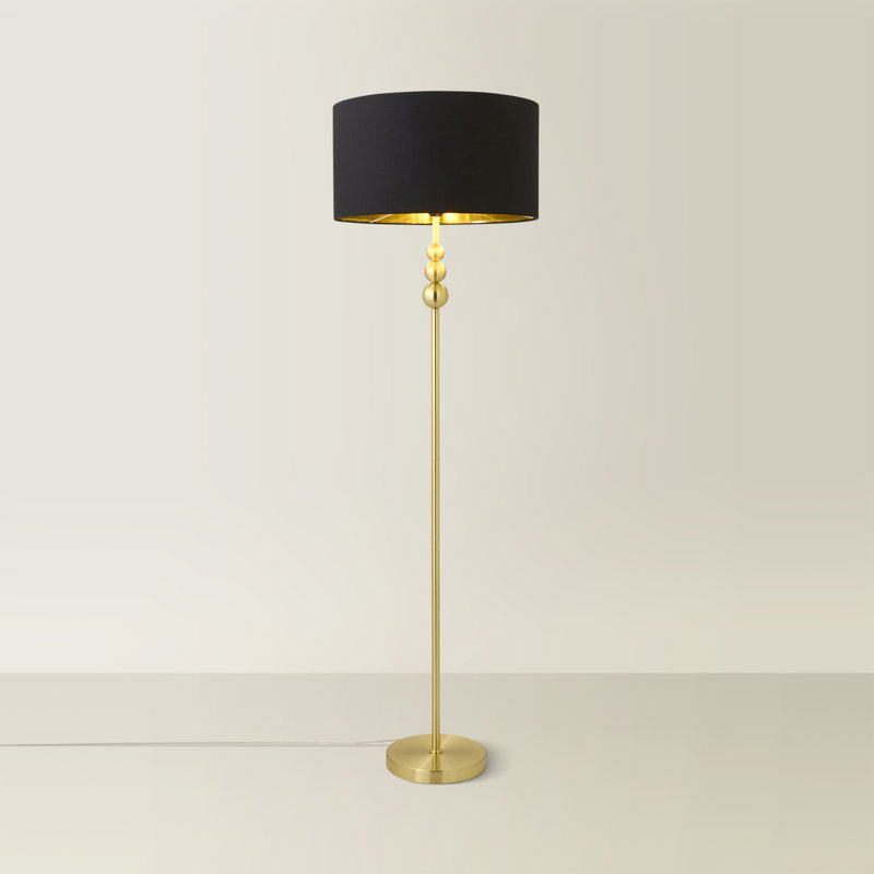 Randalia 145cm Traditional Floor Lamp, Beige, Black 
