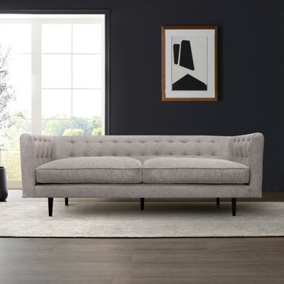 Madylin 80" Wide Tuxedo Arm Sofa in Fabric with Black Wood Legs