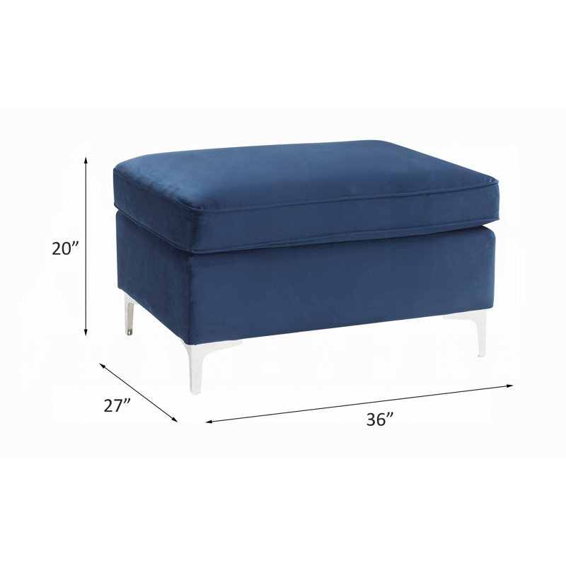Repose-pieds modulaire en velours bleu Jaszira, Velours - Bleu