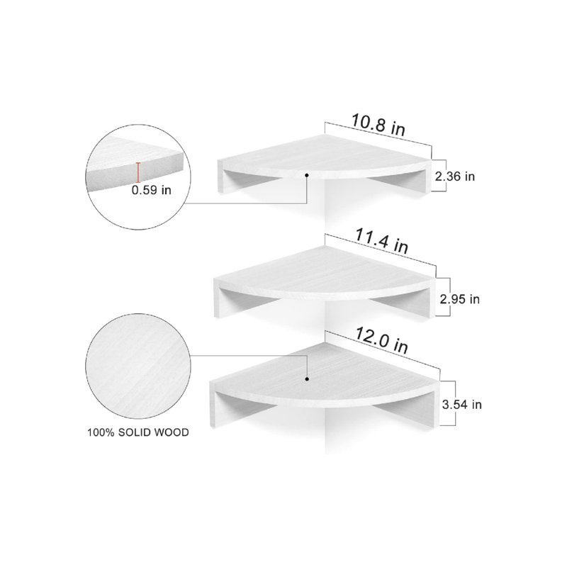 Solid Wood Corner Shelf