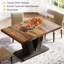 Table de salle à manger de 47 po pour 4-6 personnes - Table de cuisine et de salle à manger blanche avec base piédestal robuste, table de salle à manger rustique en bois pour petits espaces, appartements, salle à manger (table seulement)-939843201