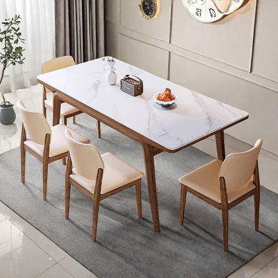 Nordic cream style rectangular rock dining table