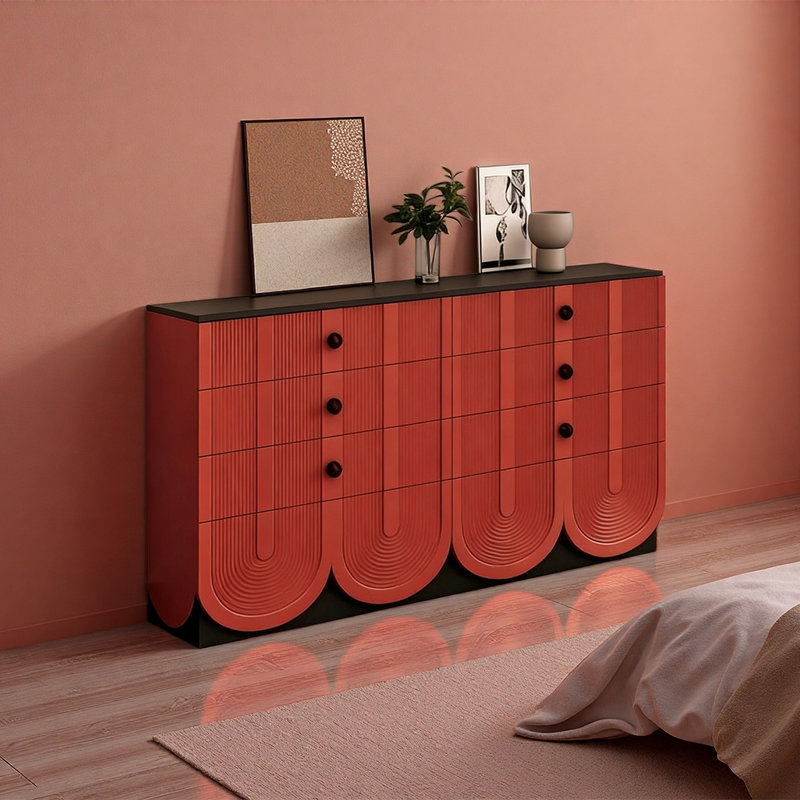 Buffet Modern, Noir / Rouge