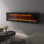 76.43'' W Wall Mounted and Recessed Electric Fireplace with Multicolor Flame, Timer, Remote Control