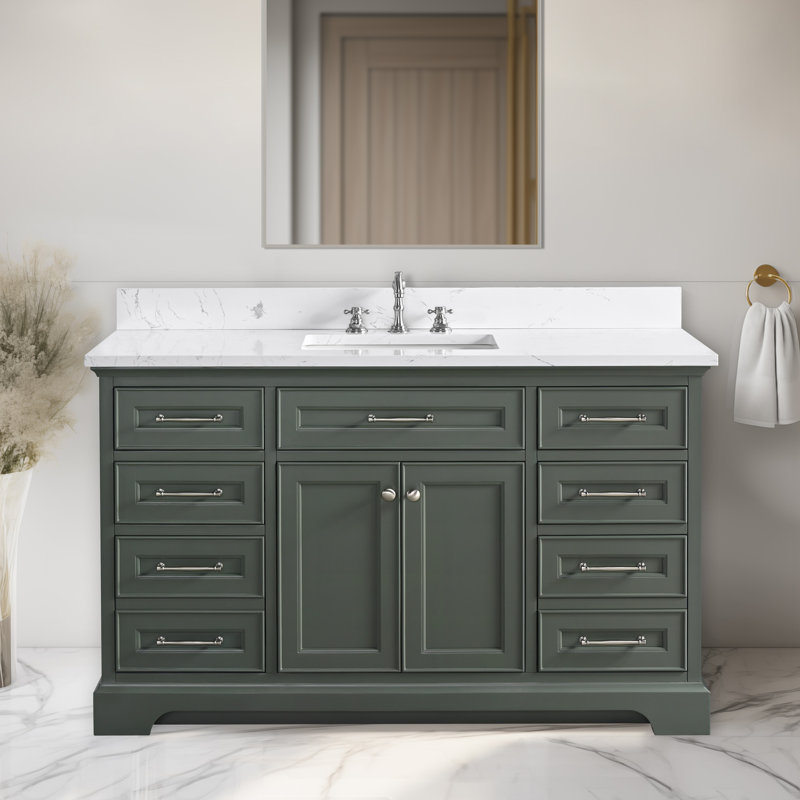 Aanayah 54" Single Bathroom Vanity Set, Vintage Green