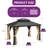 12' X 10' Aluminum Hardtop Gazebo – Double Roof Design with Weather-Resistant Canopy, Brown Curtains-111912069