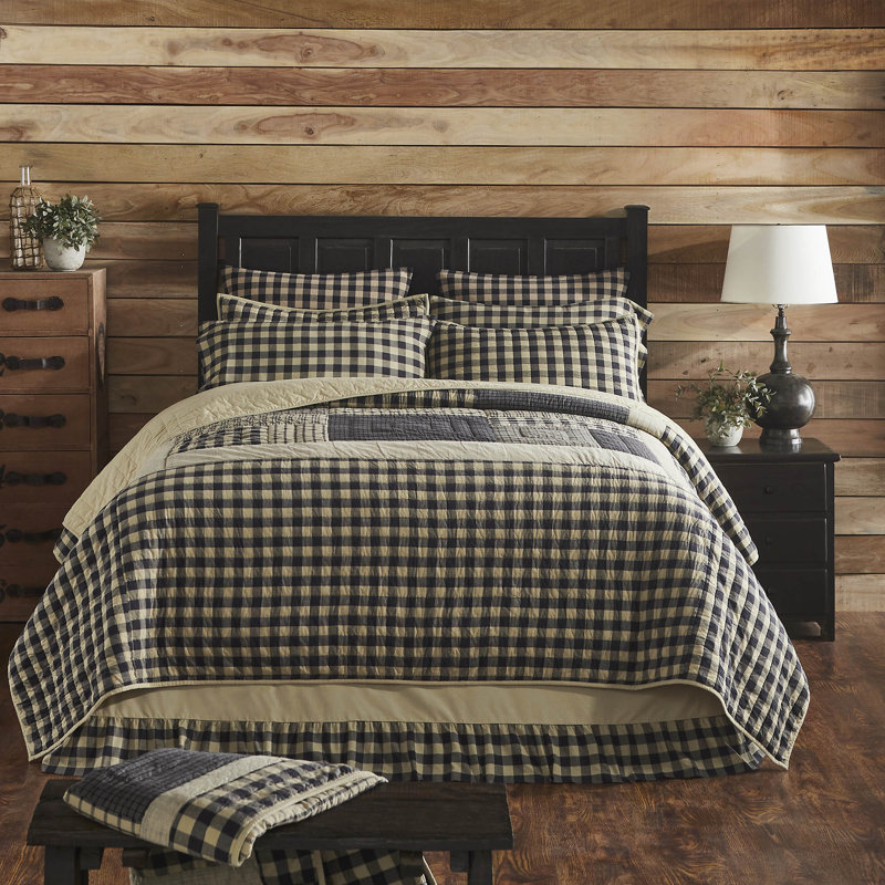 King Navy Cotton Reversible Patchwork Quilt