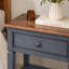 Table de bout de 24 po, aucun assemblage requis, finition bleue en velours côtelé