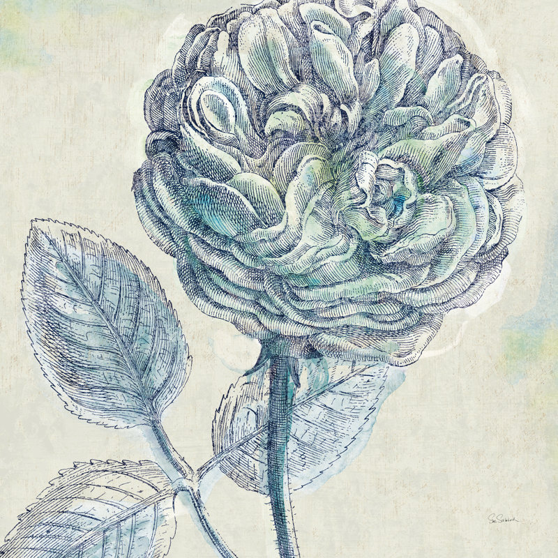 «Belle Fleur III» par Sue Schlabach - peinture sur toile tendue, H 36 po x l 36 po, Cadre simple noir, Oui