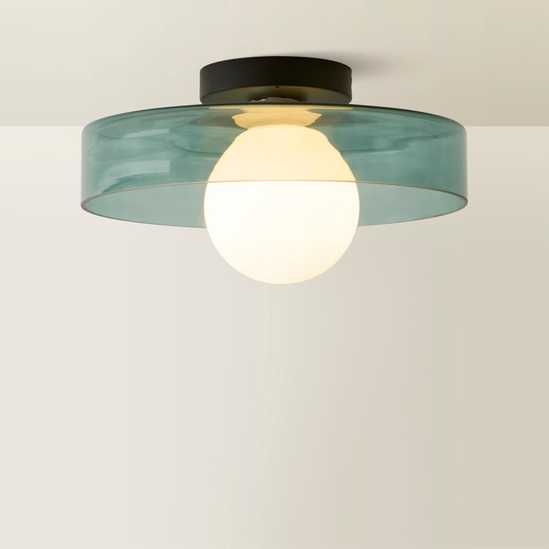 Amaris Glass Flush Mount, Green