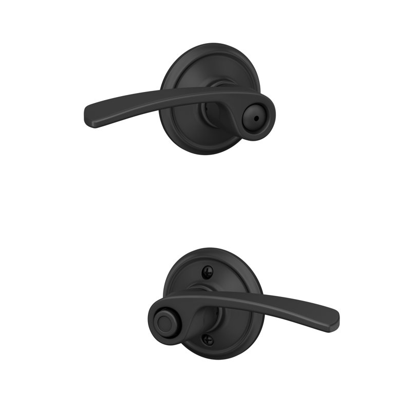 Merano Privacy Door Lever with Rosette, Matte Black