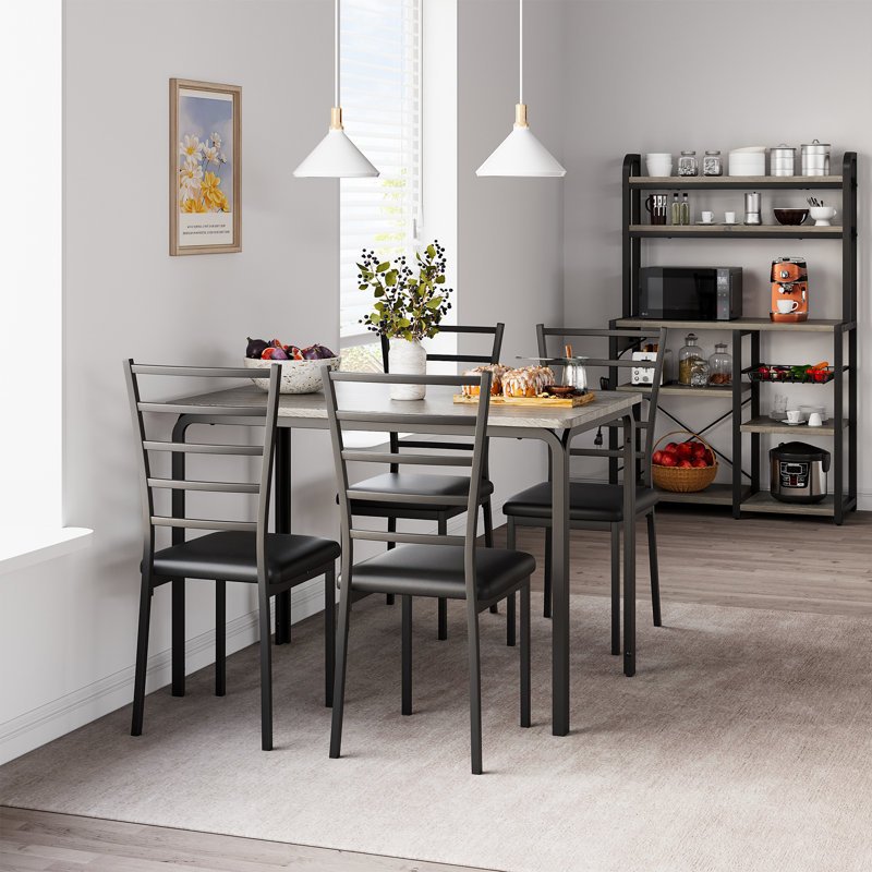 Dining Table Set for 4, Ktichen Table with 4 Chairs
