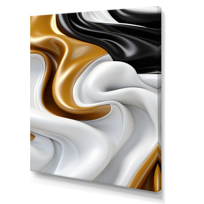 Abstrait liquide liquide en noir et blanc - imprimé