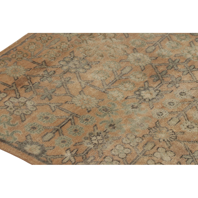 Rug & Kilim’S Samarkand-Inspired Rug In Beige With Cool Ice Blue Floral Patterns