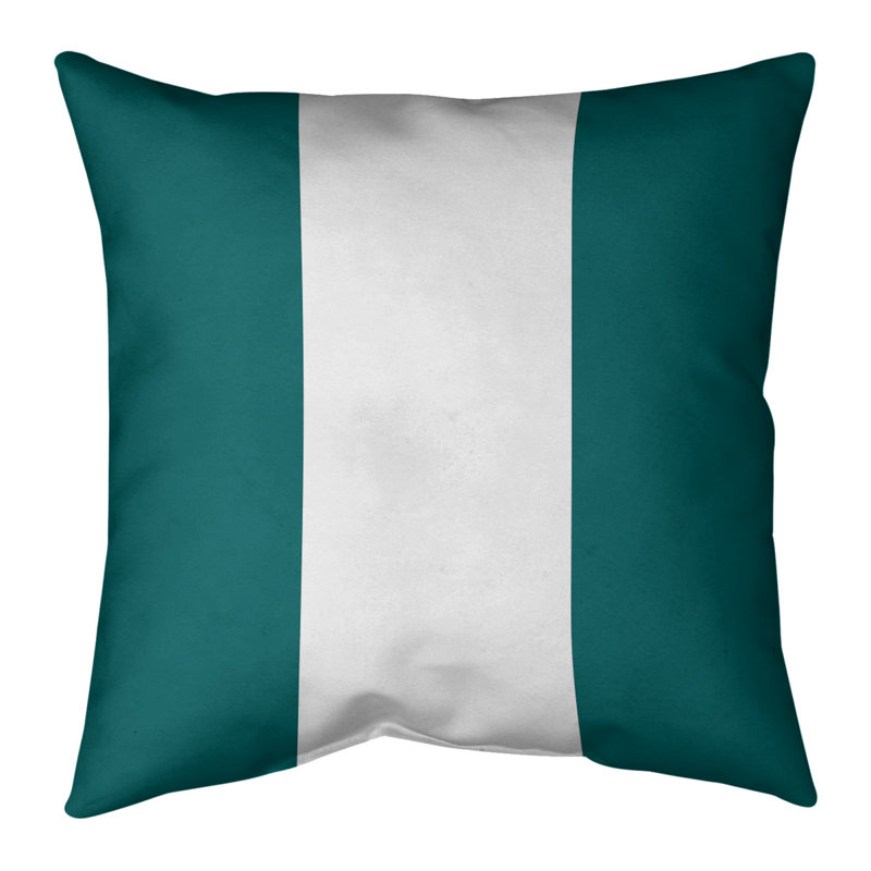  Housse de coussin Euro, Aqua / Blanc, Polyester filé
