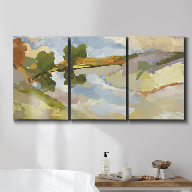 " Verdant April " 3 - Pieces, 27" H x 54" W x 2" D