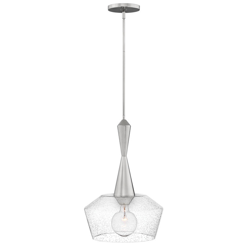 Bette Mid-Century Modern One Light Pendant, Small, Polished Nickel