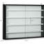 Vitrine à 5 niveaux, vitrine en verre avec 2 portes et tablettes réglables, fixation murale, noir, blanc