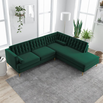Addilynn Velvet L-Shaped Sectional