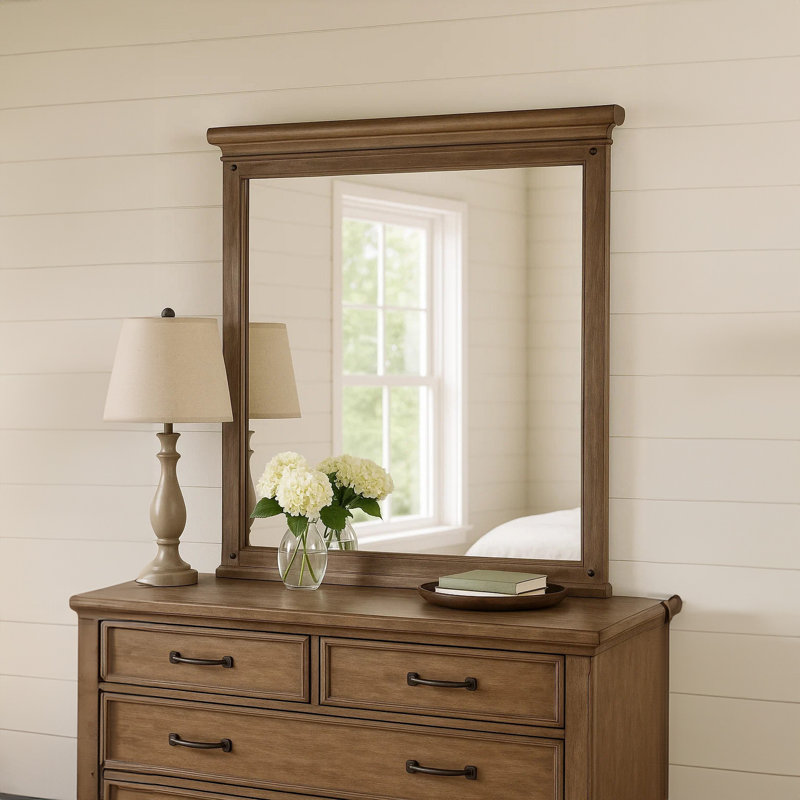 Miroir de commode Merry, brun, cadre rectangulaire 36 x 49