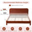 Reigen Curved Headboard Upholstered Platform Bed With Soft Rounded Corners,Rust Red,King-1297884055-1297884058