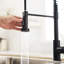 Robinet de cuisine contemporain noir, douchette extractible, à et à humidité matte, levier simple, utilisation à long terme-134750704