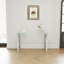 Console en verre d'acier inoxydable, table d'appoint repas argentée transparente BS-02 S