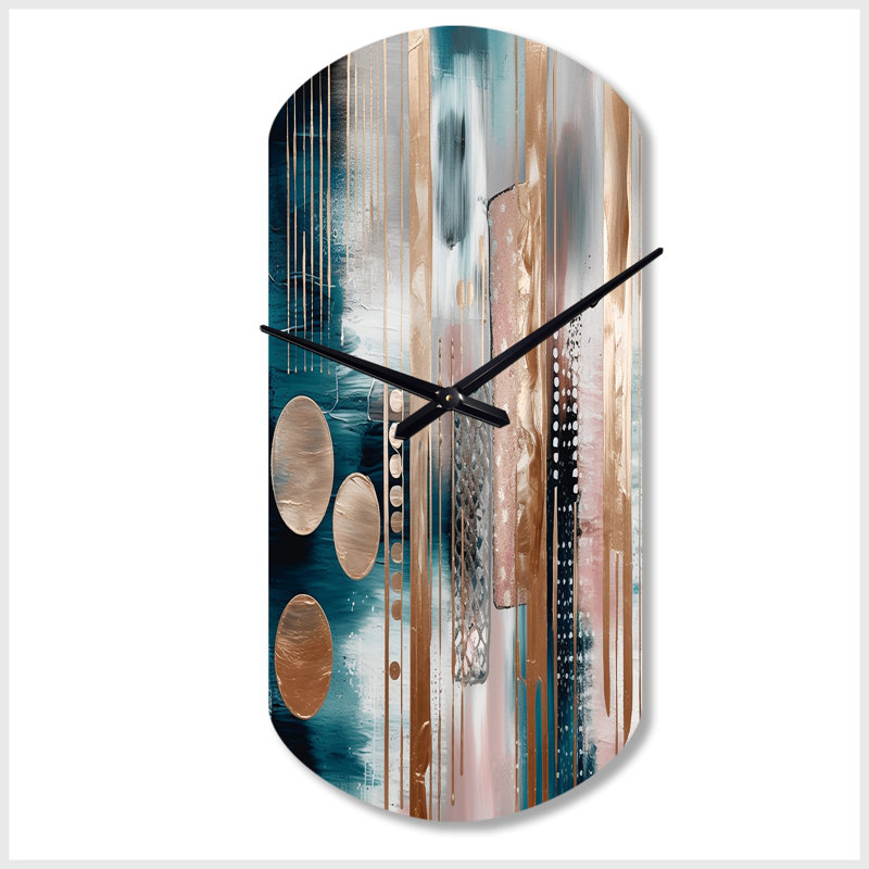 Horloge murale en métal rose, Grand