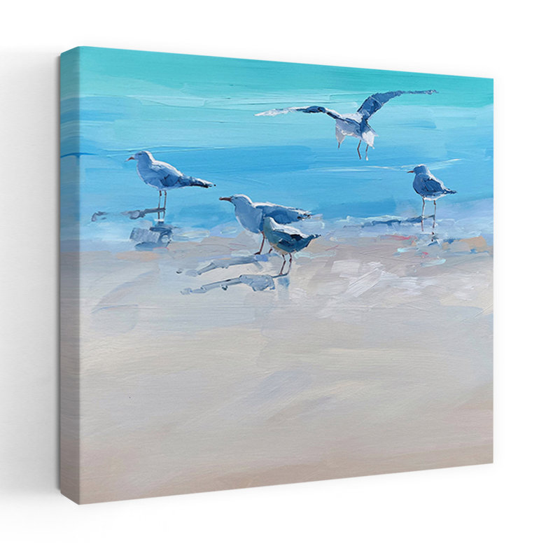 In The Shallows 2 Bird Coastal Ocean Art, H 18 po x l 18 po