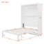 Lit escamotable double pleine grandeur avec tablettes, blanc