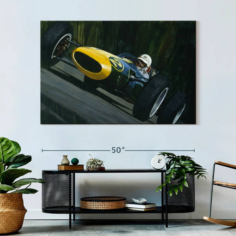 Mehar Blue Race Car, 34" H x 51" W