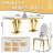 Modern Faux Marble Top Metal Base Dining Table Set-2031373100-2031373096-2031373077