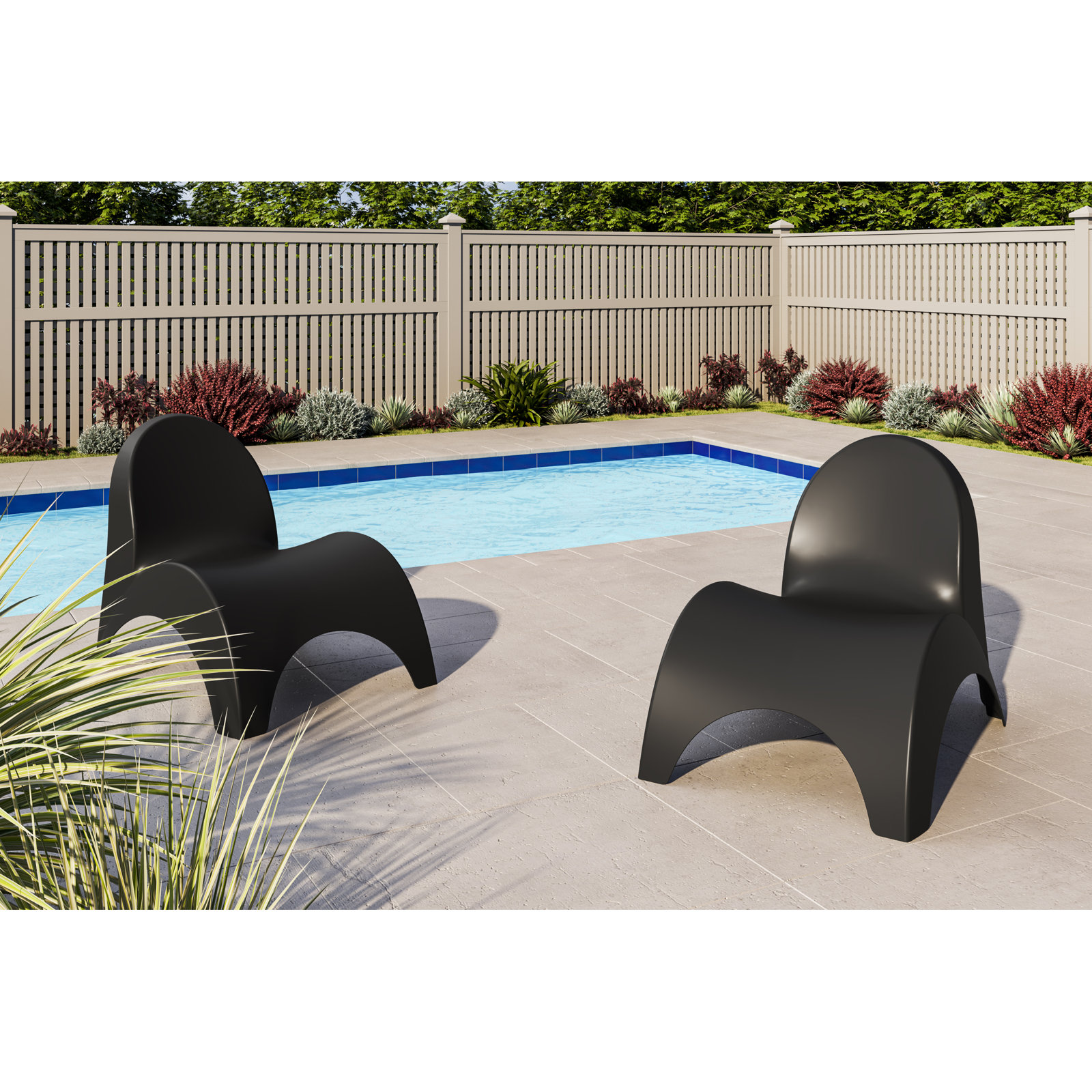 Ameswood Patio Lounge Chair, Black