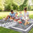 9x12 Grey/White Modern Leaf Reversible Outdoor Rug, Waterproof, Washable, Non-Shedding, Easy-Clean Indoor & Outdoor Patio Porch Carpet