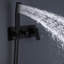 Système de douche noir mat - Salle de bain à tête de pluie de 12 po. Luxe mural. Le corps en laiton maintient l'eau propre. Alimentation en eau chaude et froide avec 1 poignée. 2 têtes, valve à disque en céramique. Bras de 15,75 po, système de boyau de 59 po.