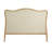 Modern Farmhouse Solid Oak Wood Headboard with Linen Upholstery-1358146705