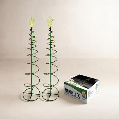 2' Solar Powered LED Spiral Christmas Tree