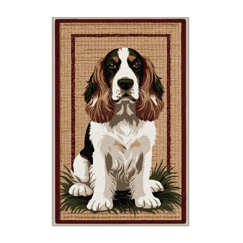  Tapis lavable d'épagneul Springer Welsh, Rectangulaire 2 pi x 3 pi