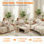 Grand canapé-lit convertible grand, beige-372499408
