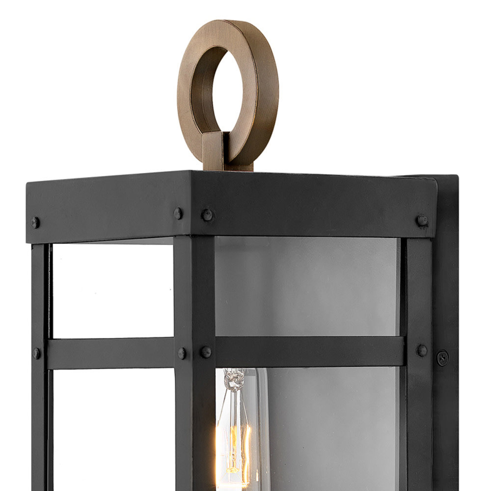 Amelia Glass Outdoor Wall Lantern, 13" H x 5.5" W x 6.5" D