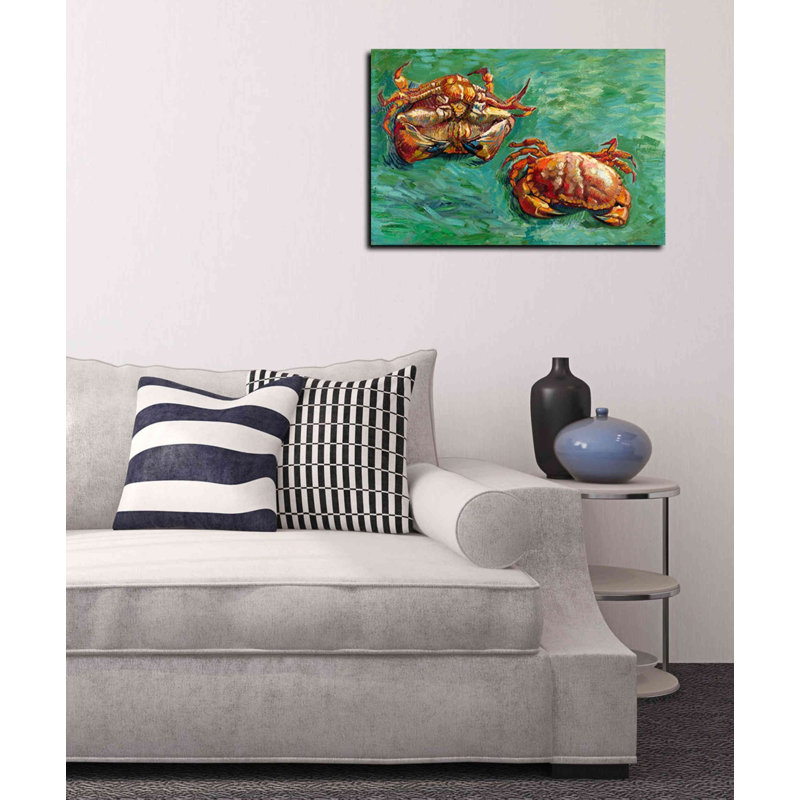«Two Crabs» par Vincent Van Gogh, art mural sur toile, H 18 po x l 26 po