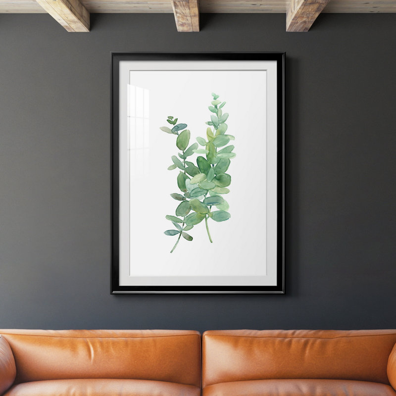 Eucalyptus I - Peinture sur toile encadrée, Noir, H 36,5 po x l 26,5 po x P 1 po