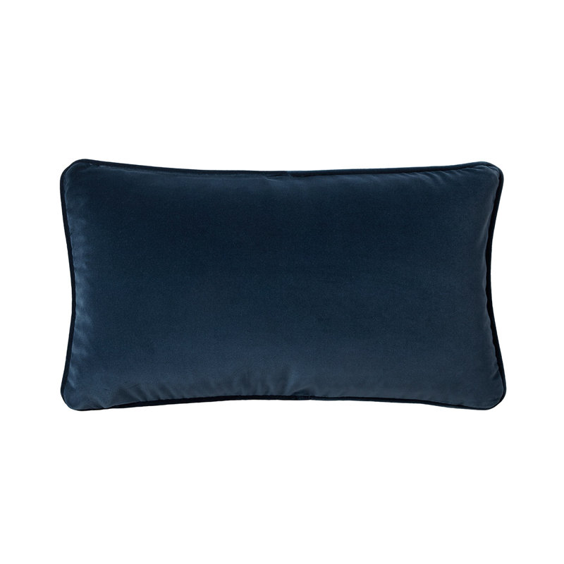 DIVAN Velvet Pillow Cover & Insert, Navy, Rectangle 13"H x 22"W