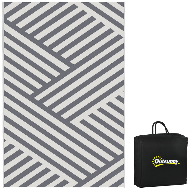 Striped Machine Braided 274.00cm X 274.00cm Area Rug
