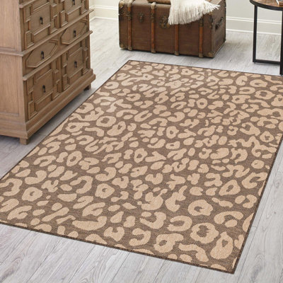 Tapis brun en polypropylène tissé à la machine Henrik