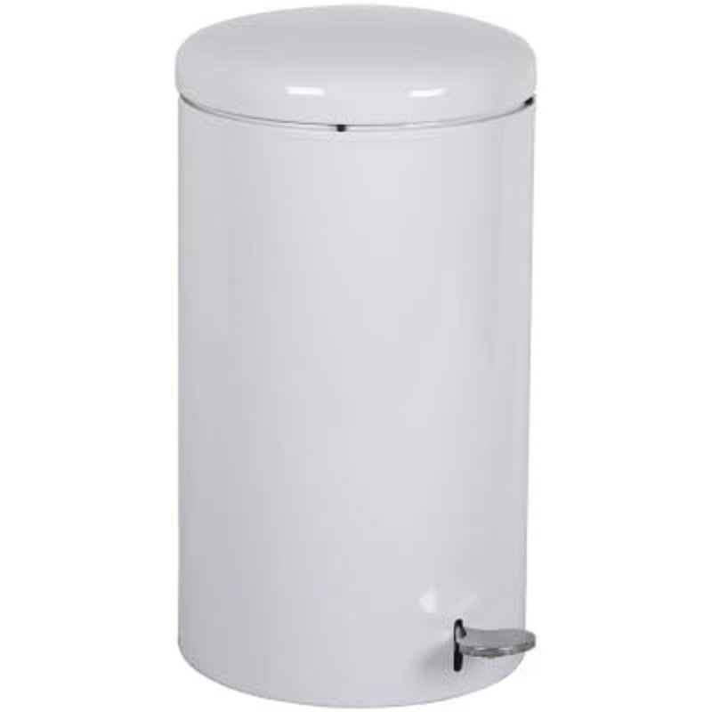 Poubelle à pédale 7 gallons 2270 Wh pour élimination mains libres | 11 po de diamètre x H 21 po | Idéal pour les établissements de santé et le contrôle de la contamination | Blanc