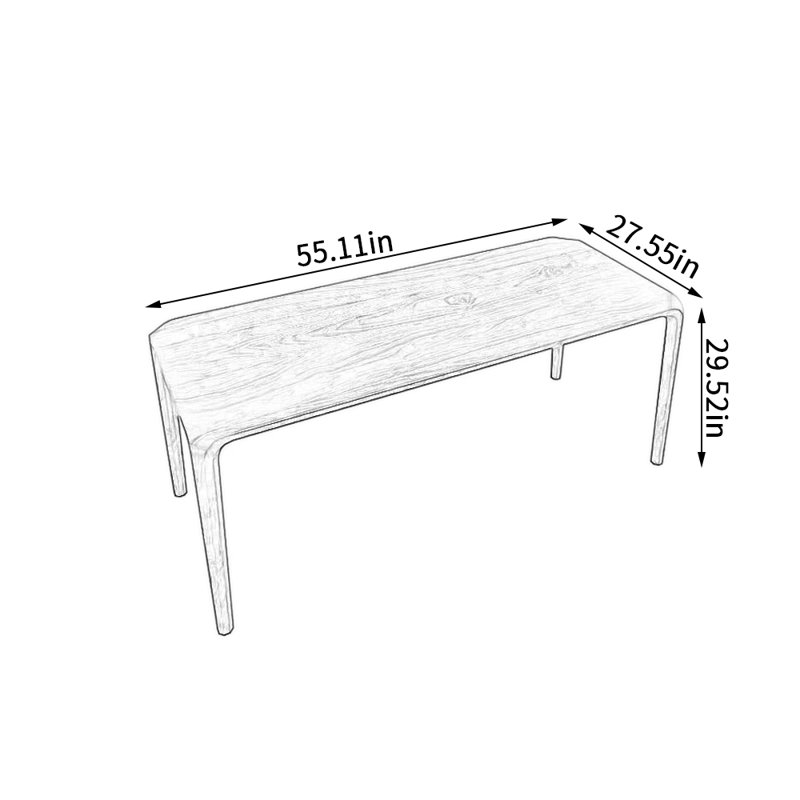 Table de salle à manger en bois de noyer massif, L 27,55 po x L 55,11 po