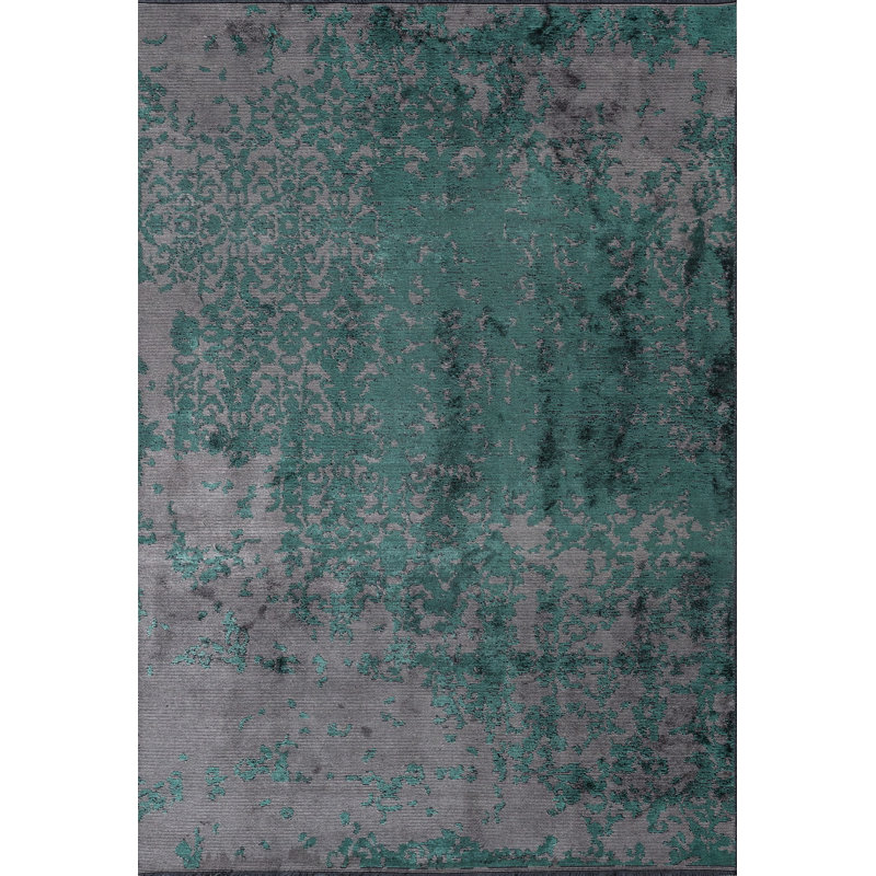 Rapture Green/Gray AbstractLuxury Area Rug, Rectangle 7'10" x 11'2"