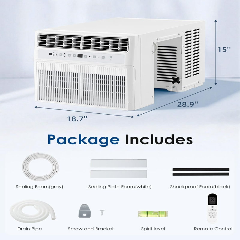 Climatiseur de fenêtre en U avec télécommande, 10 000 BTU