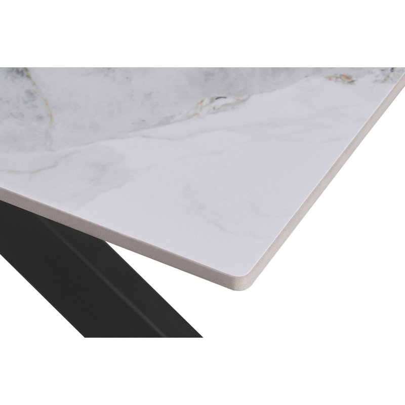 Heaven Metal Base Dining Table, White Marble